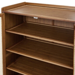 Living And Home Durable Bamboo Shoe Cabinet With Doors For Home Entryway Use - thumbnail 6