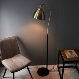 Luminosa Lighting Luminosa Franklin Task Floor Lamp, Antique Brass Plate, Matt Black Paint - thumbnail 3