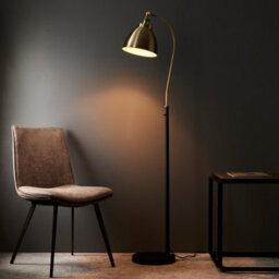 Luminosa Lighting Luminosa Franklin Task Floor Lamp, Antique Brass Plate, Matt Black Paint - thumbnail 2