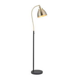 Luminosa Lighting Luminosa Franklin Task Floor Lamp, Antique Brass Plate, Matt Black Paint