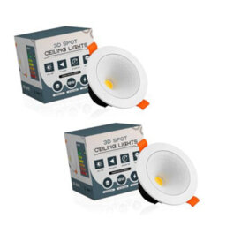 Led Recessed Ceiling Downlights Set Of 2 18W Warm White 3000K Slim 3D Adjustable Spotlights - thumbnail 1