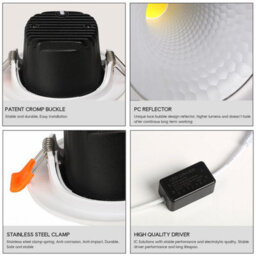 LEDSone LED Recessed Ceiling Lights Cool White 6000K 7W 900LM, AC85 - View #4