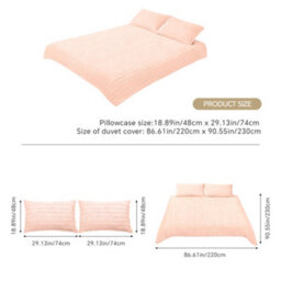 Darphe 3Pcs Pink King Size Warm Polyester Duvet Cover Pillowcase Set - thumbnail 8