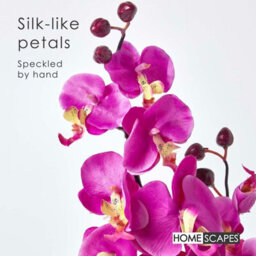 Homescapes Artificial Cerise Pink Handcrafted Oriental Style Orchids In Black Bowl, 54 Cm - thumbnail 3