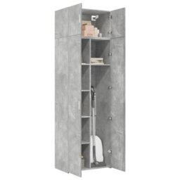 Berkfield Storage Cabinet Concrete Grey 70X42.5X225 Cm Engineered Wood - thumbnail 3