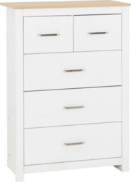 Seconique Portland 3 Plus 2 Chest In White With Oak Effect Finish