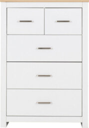 Seconique Portland 3 Plus 2 Chest In White With Oak Effect Finish - thumbnail 4