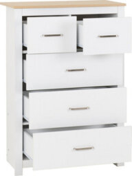 Seconique Portland 3 Plus 2 Chest In White With Oak Effect Finish - thumbnail 3
