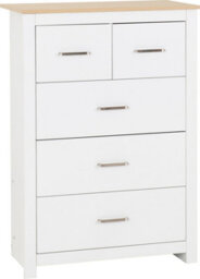 Seconique Portland 3 Plus 2 Chest In White With Oak Effect Finish - thumbnail 2