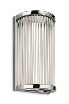 Luminosa Lighting Luminosa Jewel Integrated Led Bathroom Flush Wall Light Chrome With Clear Glass Rods Ip44