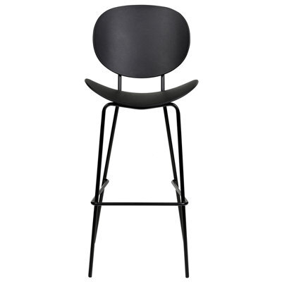 Wyld And Coco Nordicnest Set Of 2 Bar Chairs Black Polypropylene Seat Powder-Coated Iron Legs - image 1