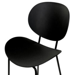Wyld And Coco Nordicnest Set Of 2 Bar Chairs Black Polypropylene Seat Powder-Coated Iron Legs - thumbnail 7