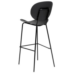 Wyld And Coco Nordicnest Set Of 2 Bar Chairs Black Polypropylene Seat Powder-Coated Iron Legs - thumbnail 6