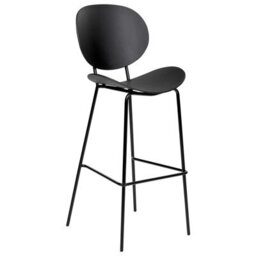 Wyld And Coco Nordicnest Set Of 2 Bar Chairs Black Polypropylene Seat Powder-Coated Iron Legs - thumbnail 4