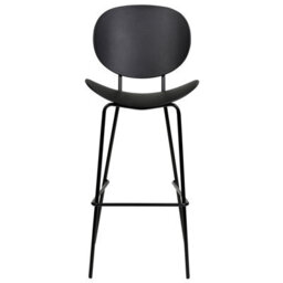 Wyld And Coco Nordicnest Set Of 2 Bar Chairs Black Polypropylene Seat Powder-Coated Iron Legs - thumbnail 1