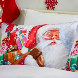 Fusion Santa & Snowy Christmas Print Multicoloured Duvet Cover Set - thumbnail 2