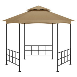 Berkfield Sturdy Gazebo With Sidewalls 3.1X2.7 M Taupe - thumbnail 3