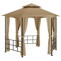 Berkfield Sturdy Gazebo With Sidewalls 3.1X2.7 M Taupe - thumbnail 1