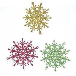 Shatchi 3Pcs Glitter Snowflake Christmas Tree Decoration Xmas Party Hanging Ornament, Multi - thumbnail 1