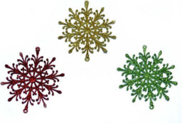 Shatchi 3Pcs Glitter Snowflake Christmas Tree Decoration Xmas Party Hanging Ornament, Multi - thumbnail 3