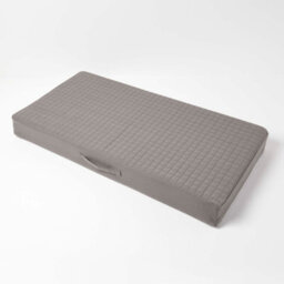 Homescapes Grey Quilted Cotton 2 Seater Orthopaedic Booster Cushion Cover - thumbnail 4