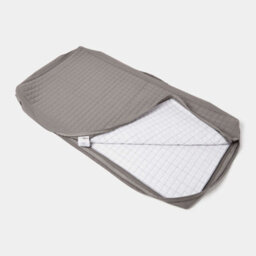 Homescapes Grey Quilted Cotton 2 Seater Orthopaedic Booster Cushion Cover - thumbnail 3