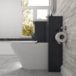 Nes Home Dark Grey Vanity Basin Cabinet, Wc Unit & Rimless Toilet - thumbnail 5