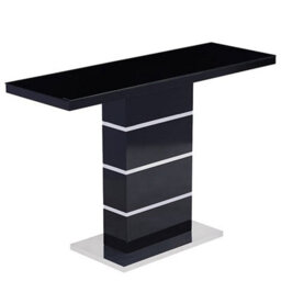 Furniture in Fashion Parini High Gloss Console Table In Black With Glass Top - thumbnail 2