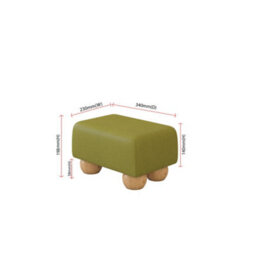 Lime Green Natural Wood Bun Feet Faux Leather Small Footstool  Handmade Uk By Footstools Direct - thumbnail 2