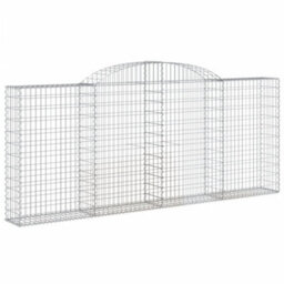 Berkfield Durable Arched Gabion Baskets 7 Pcs 300X30X120/140 Cm Galvanised Iron - thumbnail 3