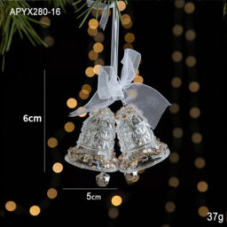Amorly 4Pcs Acrylic Christmas Ornaments Set,transparent Xmas Tree Hanging Decorations With Sparkling Sequins For Holiday Party Home Decor - thumbnail 4