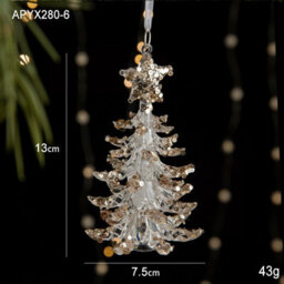 Amorly 4Pcs Acrylic Christmas Ornaments Set,transparent Xmas Tree Hanging Decorations With Sparkling Sequins For Holiday Party Home Decor - thumbnail 5