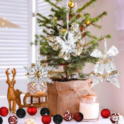 Amorly 4Pcs Acrylic Christmas Ornaments Set,transparent Xmas Tree Hanging Decorations With Sparkling Sequins For Holiday Party Home Decor - thumbnail 2