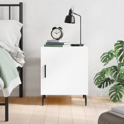Berkfield Bedside Cabinet White 40X40X50 Cm Engineered Wood - image 1