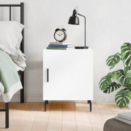 Berkfield Bedside Cabinet White 40X40X50 Cm Engineered Wood - thumbnail 1