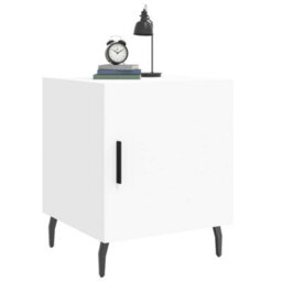 Berkfield Bedside Cabinet White 40X40X50 Cm Engineered Wood - thumbnail 4