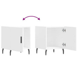 Berkfield Bedside Cabinet White 40X40X50 Cm Engineered Wood - thumbnail 9