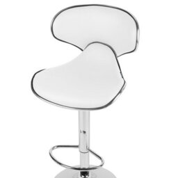 Beliani Glamour Bar Chairs Set Of 2 White Faux Leather Swivel Gas-Lift Stools - Adjustable Height, Iron Base - thumbnail 7