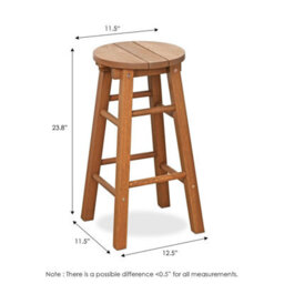 Walplus Furinno Tioman Outdoor Hardwood Promo Arch Bar Stool, Set Of 2, Natural - thumbnail 3