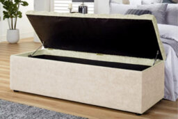 137Cm Chesterfield Ottoman Storage Box -Upholstered Blanket Box - Cream Naple Ottoman Bench - thumbnail 2