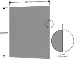 Belofay Grey Tempered Glass Mirror Splashback For Kitchen 6mm, Heat Resistant Splashbacks For Cookers (60X70Cm) - thumbnail 2