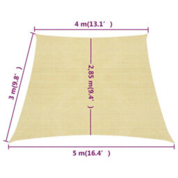 Berkfield Sunshade Sail 160 G/m2 Beige 4/5X3 M Hdpe - thumbnail 6