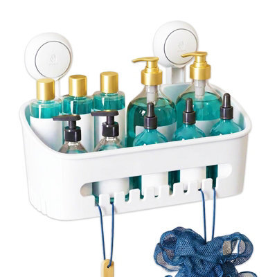 Spares2Go Shower Caddy Shelf Large Capacity Mounted Bathroom Kitchen Hanging Basket Organiser With Drill-Free Vacuum Suction Cups - image 1