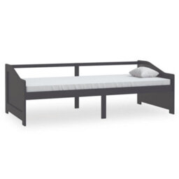 Berkfield 3-Seater Day Bed Dark Grey Solid Pinewood 90X200 Cm - thumbnail 2