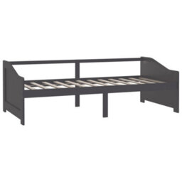 Berkfield 3-Seater Day Bed Dark Grey Solid Pinewood 90X200 Cm - thumbnail 3