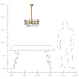 Beliani Brass Chandelier 48Cm With Clear And Smoked Glass Crystals, Warm Gold Finish - thumbnail 9
