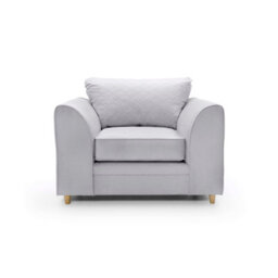 Abakus Direct Chicago Velvet Armchair In Light Grey - thumbnail 2