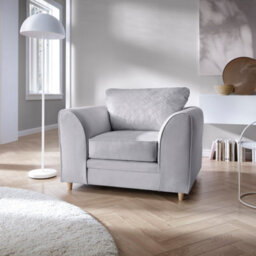 Abakus Direct Chicago Velvet Armchair In Light Grey