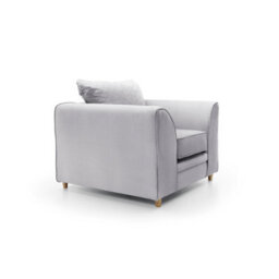 Abakus Direct Chicago Velvet Armchair In Light Grey - thumbnail 4