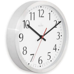 Acctim Javik Wall Clock Quartz Spun Metal Easy Read Arabic Numbers Aluminium 25Cm - thumbnail 4